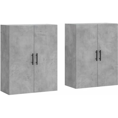 vidaXL Wandmontierte Schränke 2 Stück Beton Grau - Wohnzimmer Sideboard vidaXL Wandmontierte Schränke 2 Stück Beton Grau - Wohnzimmer Sideboard