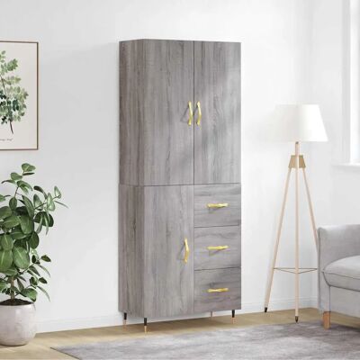 vidaXL Grau Sonoma 69,5x34x180 cm Highboard - Highboard vidaXL Grau Sonoma 69,5x34x180 cm Highboard - Highboard
