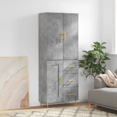 vidaXL Harmaa betoninen vitriini - Säilytyskaappi, 69,5x34x180cm vidaXL Harmaa betoninen vitriini - Säilytyskaappi, 69,5x34x180cm