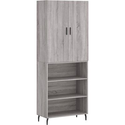 vidaXL Highboard Grey Sonoma 69,5x34x180 cm Holzwerkstoff - Sideboard vidaXL Highboard Grey Sonoma 69,5x34x180 cm Holzwerkstoff - Sideboard