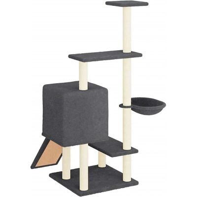 vidaXL Katzenbaum mit Sisal Kratzsäulen 130,5 cm - dunkelgrau vidaXL Katzenbaum mit Sisal Kratzsäulen 130,5 cm - dunkelgrau