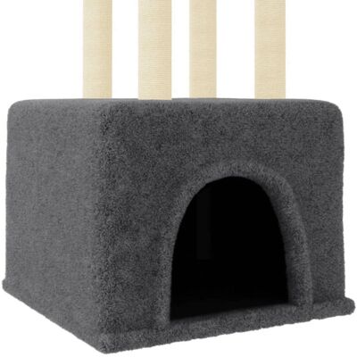 vidaXL Cat tree with sisal scratching posts 133.5 cm - dark grey vidaXL Cat tree with sisal scratching posts 133.5 cm - dark grey