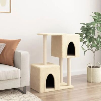 vidaXL Cat tree with sisal scratching posts 86 cm - cream (172100) vidaXL Cat tree with sisal scratching posts 86 cm - cream (172100)