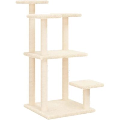vidaXL Cat Scratching Post with lying areas cream 98.5cm vidaXL Cat Scratching Post with lying areas cream 98.5cm