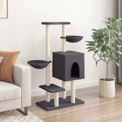 vidaXL Cat tree with sisal scratching posts 117 cm - dark grey (172120) vidaXL Cat tree with sisal scratching posts 117 cm - dark grey (172120)