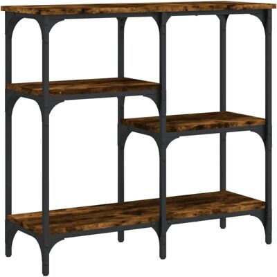 vidaXL Rauch Eichen Konsole - 80x29x75 cm - Beistelltisch vidaXL Rauch Eichen Konsole - 80x29x75 cm - Beistelltisch