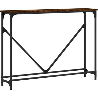 Table console en chêne fumé vidaXL - 102x22,5x75 cm - Bois stratifié - Marron Table console en chêne fumé vidaXL - 102x22,5x75 cm - Bois stratifié - Marron