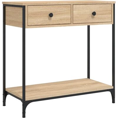 vidaXL Eikenhouten console tafel 75x34.5x75 cm Engineered Wood vidaXL Eikenhouten console tafel 75x34.5x75 cm Engineered Wood