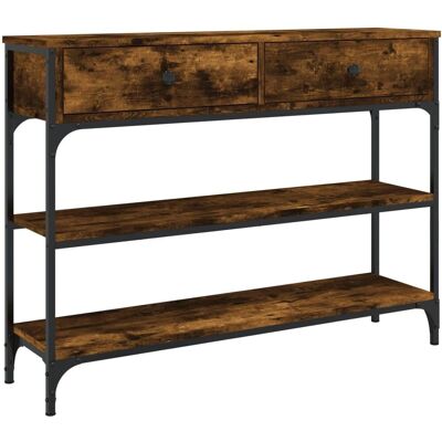 Table console en chêne fumé vidaXL - 100x25x75 cm - Hall Table console en chêne fumé vidaXL - 100x25x75 cm - Hall