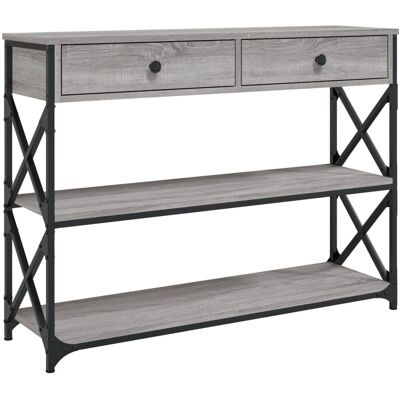 vidaXL Szara Konsolowa Stolica Sonoma 100x28x75 cm - Stolik boczny vidaXL Szara Konsolowa Stolica Sonoma 100x28x75 cm - Stolik boczny