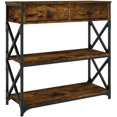 vidaXL Konsolowy stół dębowa wędzona 75x28x75 cm - Stół kawowy, boczny lub końcowy vidaXL Konsolowy stół dębowa wędzona 75x28x75 cm - Stół kawowy, boczny lub końcowy