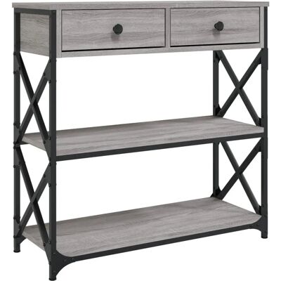 vidaXL Szary Sonoma konsolowy stół 75x28x75 cm - Console Table vidaXL Szary Sonoma konsolowy stół 75x28x75 cm - Console Table