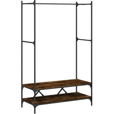 Portemanteau avec étagères bois de chêne fumé - vidaXL - Marron - Publicité Portemanteau avec étagères bois de chêne fumé - vidaXL - Marron - Publicité