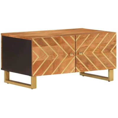 vidaXL Couchtisch Braun und Schwarz Massives Mangoholz - Kaffee-, Seiten- und Endtisch vidaXL Couchtisch Braun und Schwarz Massives Mangoholz - Kaffee-, Seiten- und Endtisch