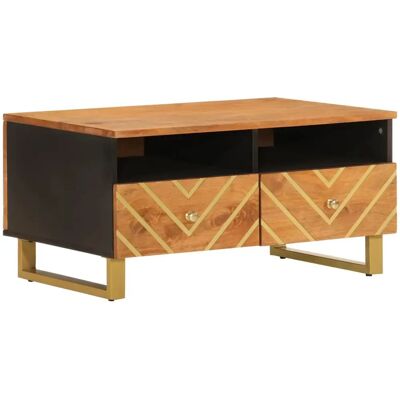 vidaXL Couchtisch Braun und Schwarz Massives Mango-Holz - Kaffee-, Beistell- & Endtisch vidaXL Couchtisch Braun und Schwarz Massives Mango-Holz - Kaffee-, Beistell- & Endtisch