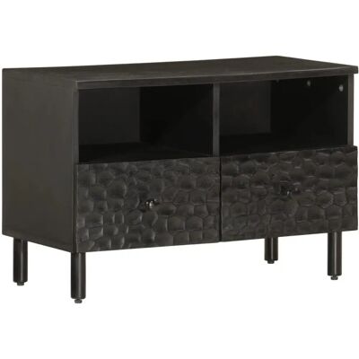 vidaXL Schwarzer Mango TV Schrank - 70x33x46 cm - Modern & Robuster Medienständer vidaXL Schwarzer Mango TV Schrank - 70x33x46 cm - Modern & Robuster Medienständer