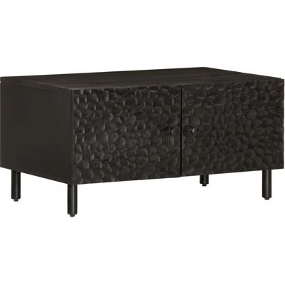 vidaXL Couchtisch 80x50x40 cm Massivholz Mango - Schwarzer Beistelltisch vidaXL Couchtisch 80x50x40 cm Massivholz Mango - Schwarzer Beistelltisch