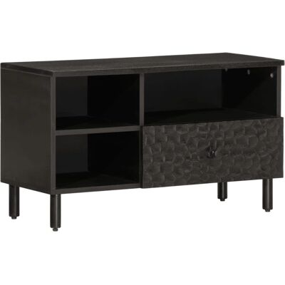 vidaXL TV-Schrank Schwarz Massivholz Mango - TV Schrank vidaXL TV-Schrank Schwarz Massivholz Mango - TV Schrank