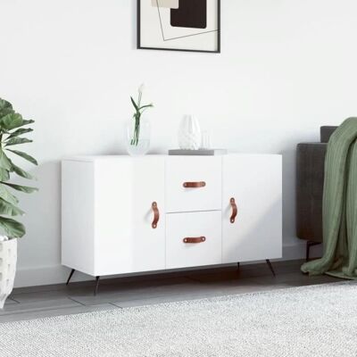 vidaXL Valkoinen korkeakiiltoinen sivupöytä - Sivupöytä, Insinööripuinen, 100x36x60 cm vidaXL Valkoinen korkeakiiltoinen sivupöytä - Sivupöytä, Insinööripuinen, 100x36x60 cm