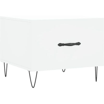 vidaXL 829380 Weißer Couchtisch mit Schublade - Beistelltisch vidaXL 829380 Weißer Couchtisch mit Schublade - Beistelltisch