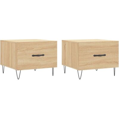 vidaXL Sonoma Eichen Couchtisch-Set - 2 Stück - 50x50x40 cm vidaXL Sonoma Eichen Couchtisch-Set - 2 Stück - 50x50x40 cm