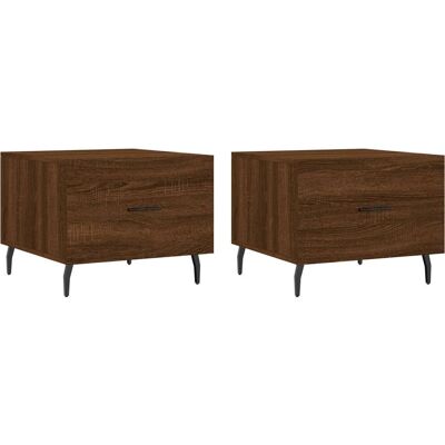 vidaXL Couchtisch 2 Stück Braun Eiche - Beistelltisch vidaXL Couchtisch 2 Stück Braun Eiche - Beistelltisch