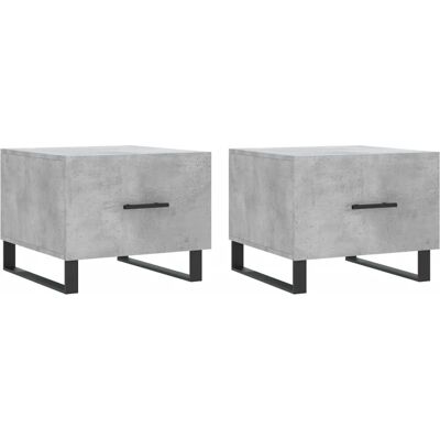 vidaXL Betongrauwe Salontafel Set - 2 stuks - 50x50x40 cm vidaXL Betongrauwe Salontafel Set - 2 stuks - 50x50x40 cm