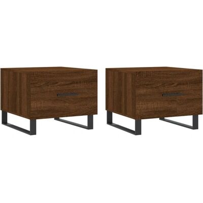 vidaXL Braune Eichenholz Couchtisch mit Schublade - Beistelltisch vidaXL Braune Eichenholz Couchtisch mit Schublade - Beistelltisch