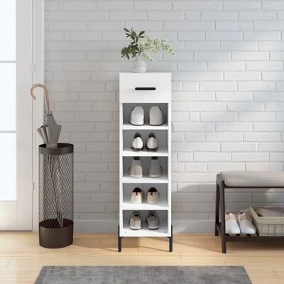 vidaXL Weißes Schuhschrank 30x35x105cm Holzwerkstoff - Schuhaufbewahrung vidaXL Weißes Schuhschrank 30x35x105cm Holzwerkstoff - Schuhaufbewahrung
