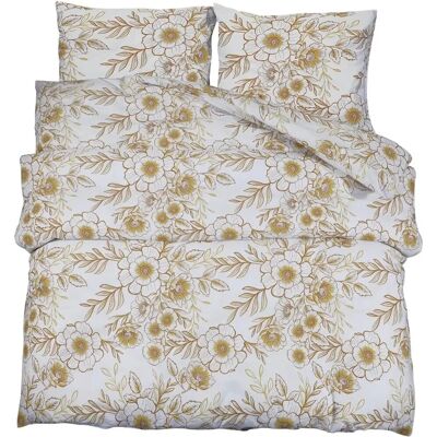 vidaXL Weiß Braun Bettwäsche Set 260x220cm + 50x75cm - Bettbezug Set vidaXL Weiß Braun Bettwäsche Set 260x220cm + 50x75cm - Bettbezug Set