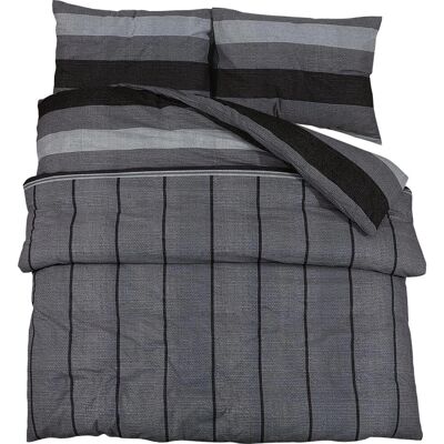 vidaXL Bettwäsche-Set Baumwolle - 200x200 cm + 60x70 cm - Dunkelgrau vidaXL Bettwäsche-Set Baumwolle - 200x200 cm + 60x70 cm - Dunkelgrau