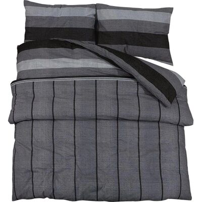 vidaXL Bettwäsche-Set Dunkelgrau - 220x240 cm, Baumwolle vidaXL Bettwäsche-Set Dunkelgrau - 220x240 cm, Baumwolle