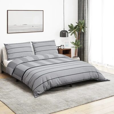 vidaXL Bettwäsche-Set Grau 140x200 cm Baumwolle vidaXL Bettwäsche-Set Grau 140x200 cm Baumwolle
