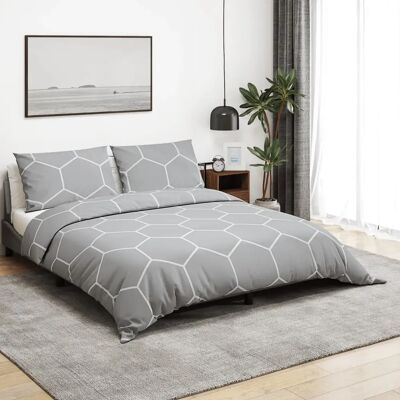 vidaXL Bettwäsche Set Grau 140x200 cm Baumwolle vidaXL Bettwäsche Set Grau 140x200 cm Baumwolle