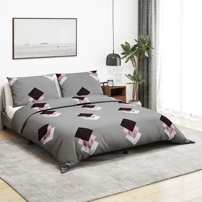vidaXL Graues Baumwoll Bettwäsche-Set 140x200 cm + 60x70 cm vidaXL Graues Baumwoll Bettwäsche-Set 140x200 cm + 60x70 cm