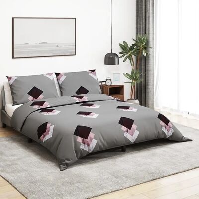 vidaXL Bettwäsche Set Grau 240x220 cm Baumwolle - Bettwäsche vidaXL Bettwäsche Set Grau 240x220 cm Baumwolle - Bettwäsche