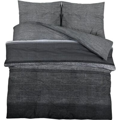 vidaXL Dunkelgrau Schwarz Baumwolle Bettwäsche-Set vidaXL Dunkelgrau Schwarz Baumwolle Bettwäsche-Set