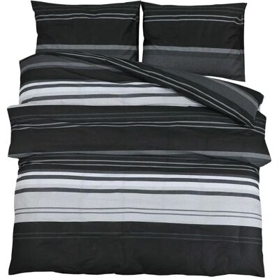 vidaXL Schwarzes und Weißes Baumwoll-Bettwäsche-Set vidaXL Schwarzes und Weißes Baumwoll-Bettwäsche-Set