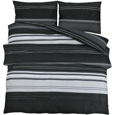 vidaXL Bettwäsche-Set Schwarz-Weiß - Baumwolle, 135x200 cm, 80x80 cm vidaXL Bettwäsche-Set Schwarz-Weiß - Baumwolle, 135x200 cm, 80x80 cm