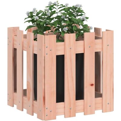 vidaXL Gartenpflanzgefäß mit Zaun-Design - 40x40x40 cm - Massivholz vidaXL Gartenpflanzgefäß mit Zaun-Design - 40x40x40 cm - Massivholz