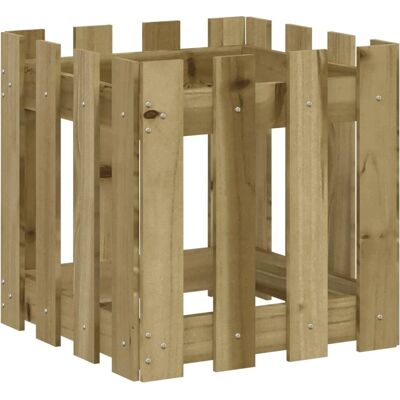 vidaXL Tuinplant met hekontwerp 40x40x40 cm geïmpregneerd dennenhout - Tuinplant vidaXL Tuinplant met hekontwerp 40x40x40 cm geïmpregneerd dennenhout - Tuinplant