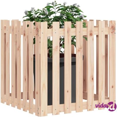 vidaXL Gartenpflanzgefäß aus Kiefernholz mit Zaun - 70x70x70 cm vidaXL Gartenpflanzgefäß aus Kiefernholz mit Zaun - 70x70x70 cm
