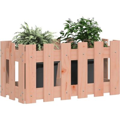 vidaXL Gartentopf mit Zaun Design 60x30x30 cm Massivholz Douglas Fichte Braun - Gartengarten vidaXL Gartentopf mit Zaun Design 60x30x30 cm Massivholz Douglas Fichte Braun - Gartengarten