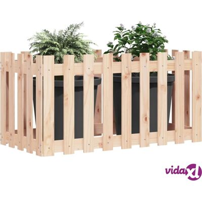 vidaXL Hochbeet Zaun Design 100x50x50 cm Massives Kiefernholz - Hochbeet vidaXL Hochbeet Zaun Design 100x50x50 cm Massives Kiefernholz - Hochbeet