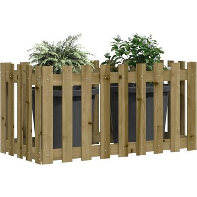 vidaXL Hochbeet mit Lattenzaun 100x50x50 cm - Hochbeet Zaun vidaXL Hochbeet mit Lattenzaun 100x50x50 cm - Hochbeet Zaun