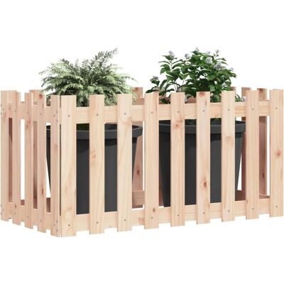 vidaXL Hochbeet Zaun Design 100x50x70 cm Massives Kiefernholz - Hochbeet vidaXL Hochbeet Zaun Design 100x50x70 cm Massives Kiefernholz - Hochbeet