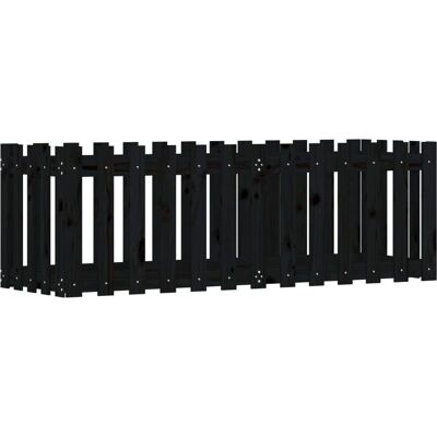vidaXL Schwarzes Holz Hochbeet 150x50x50 cm - Gartenpflanzer vidaXL Schwarzes Holz Hochbeet 150x50x50 cm - Gartenpflanzer