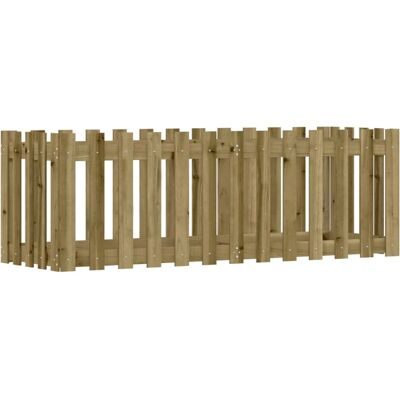 vidaXL Verhoogd Bed Met Picket Fence Ontwerp 150x50x50 cm Geïmpregneerd Dennenhout Bruin - Verhoogd Bed vidaXL Verhoogd Bed Met Picket Fence Ontwerp 150x50x50 cm Geïmpregneerd Dennenhout Bruin - Verhoogd Bed