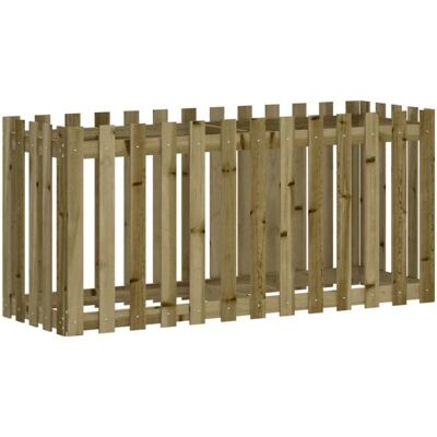 vidaXL Garten Hochbeet mit Zaun - 150x50x70 cm imprägniertes Holz vidaXL Garten Hochbeet mit Zaun - 150x50x70 cm imprägniertes Holz