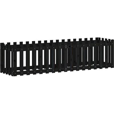 vidaXL Schwarzer Kiefern-Gartenhochbeet 200x50x50cm - Gartenart vidaXL Schwarzer Kiefern-Gartenhochbeet 200x50x50cm - Gartenart